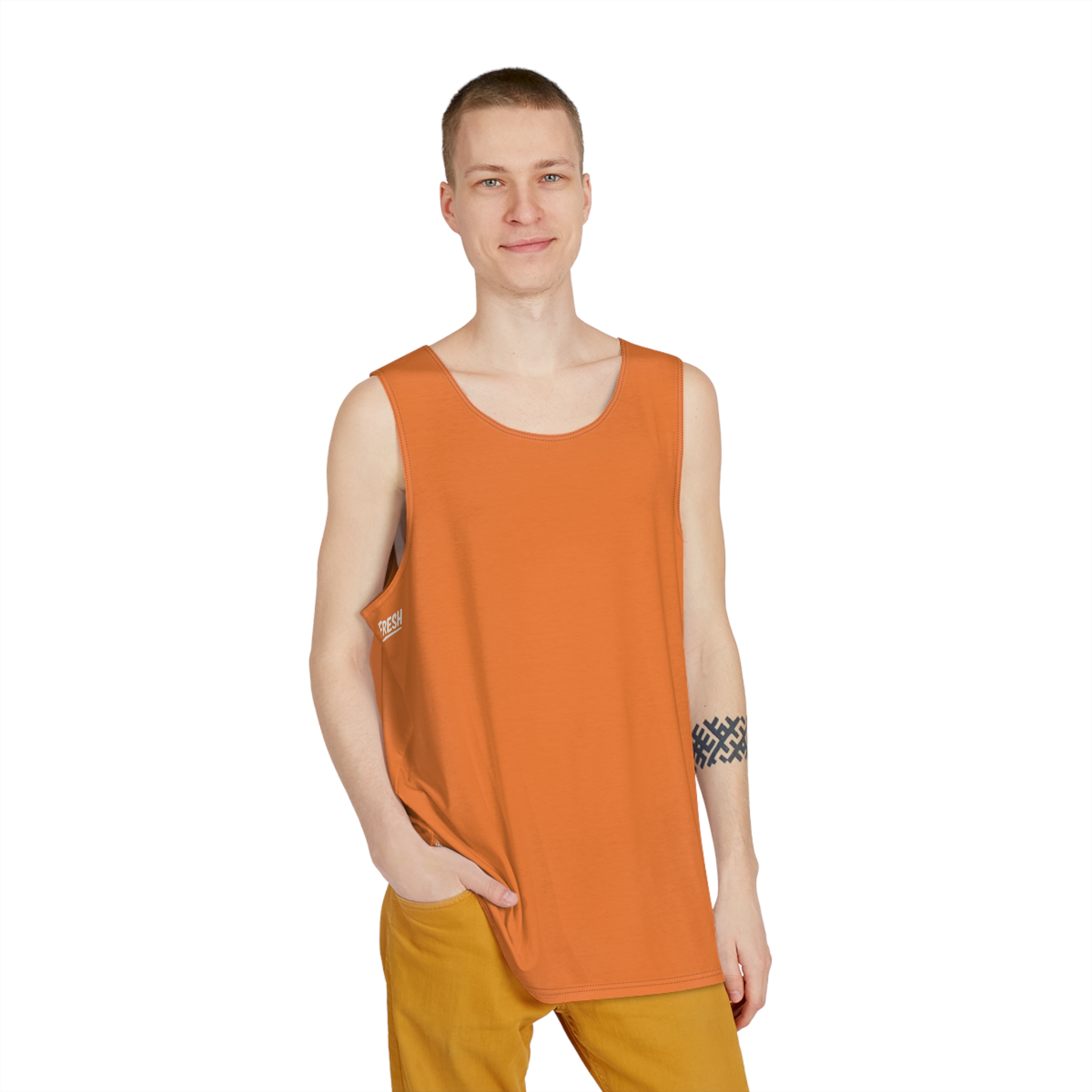 Casual Fresh Orange Tank Top | Sleeveless Shirt / Singlet - Image 3